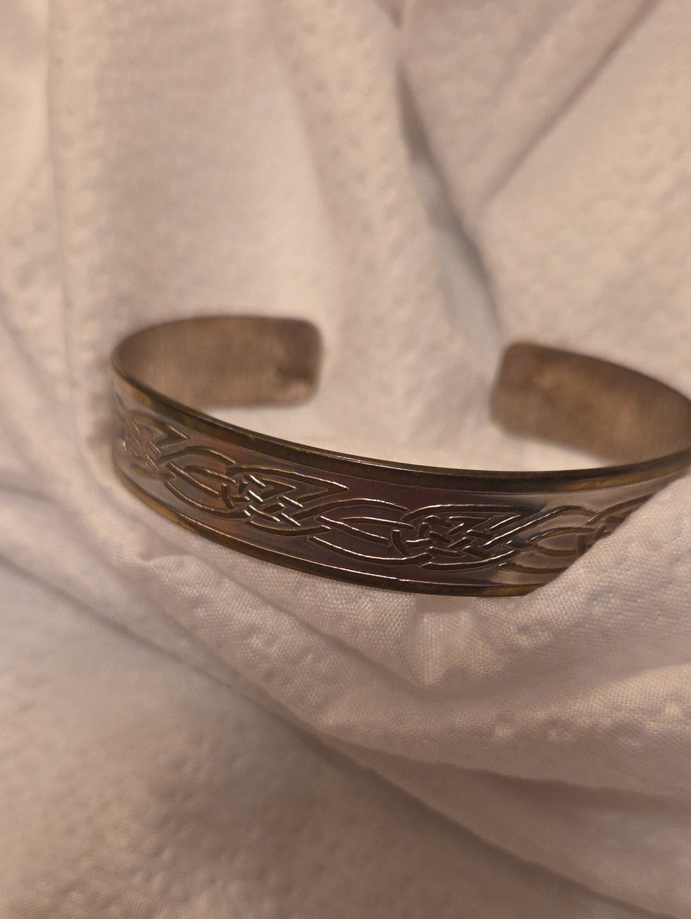 Sterling-Style Celtic Knot Silver-tone Cuff Bracelet